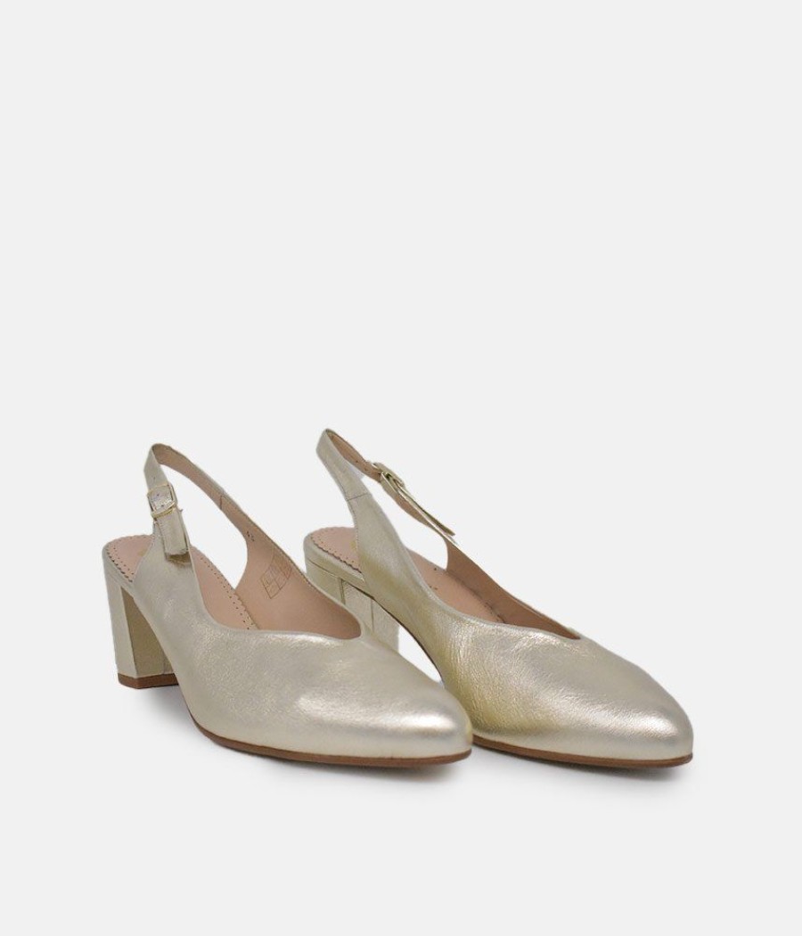 PieSanto Piesanto Stylish Gold Slingback Heels New