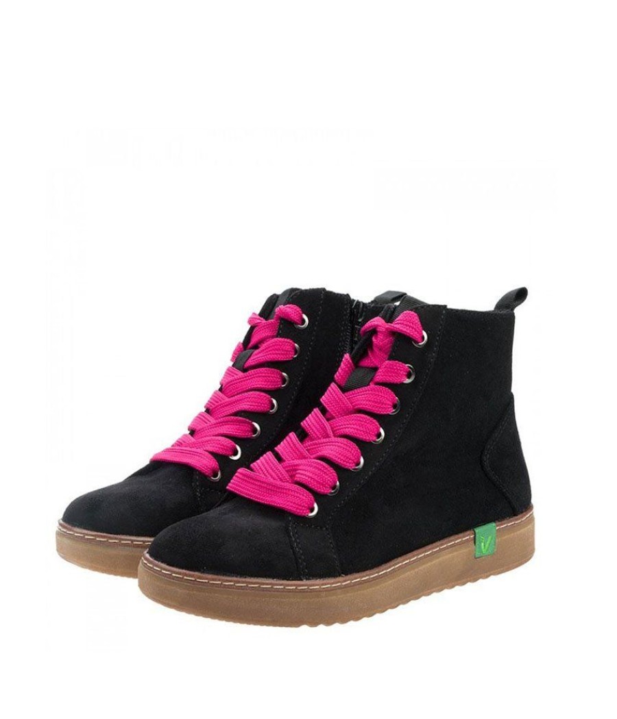 Jana Jana Stylish Vegan Black/Pink Ankle Boots Best