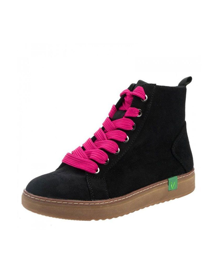 Jana Jana Stylish Vegan Black/Pink Ankle Boots Best