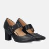 Andres Machado Classic Black Mary Jane Style Block Heels Online