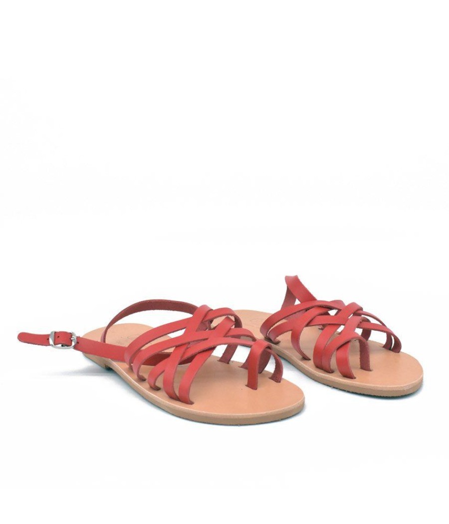 Glaritis Glaritis Red Leather Nike Strappy Sandals Best