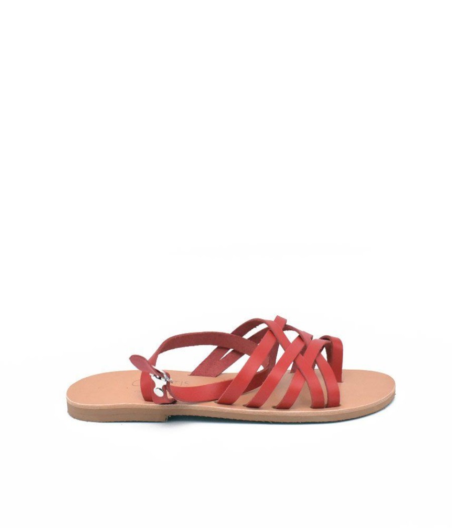 Glaritis Glaritis Red Leather Nike Strappy Sandals Best