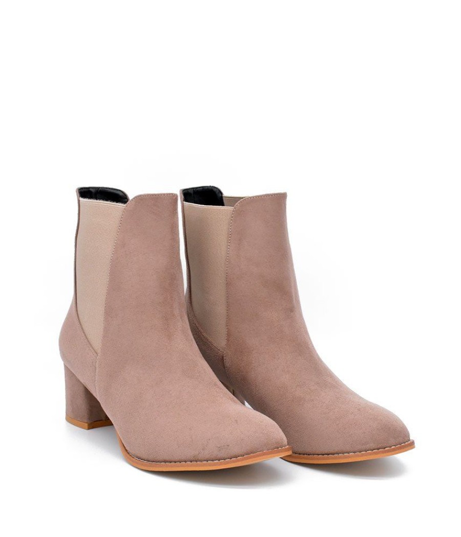 Belle & Lucy Belle & Lucy Stylish Beige Ankle Boots Clearance