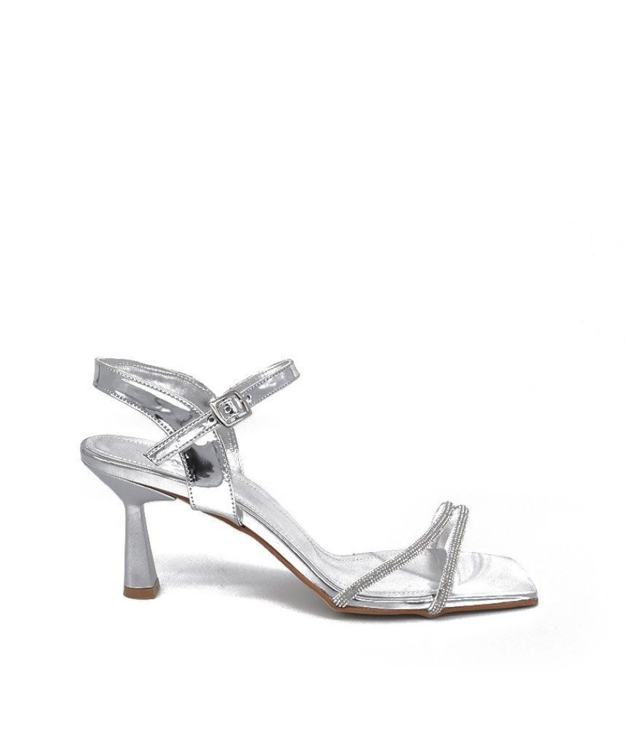 Belle & Lucy Fabulous Metallic Silver Heels Best