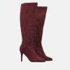 Andres Machado Sky High Burgundy Stiletto Heel Long Boots New