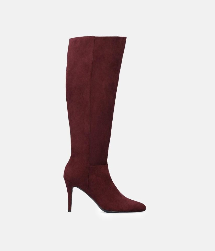 Andres Machado Sky High Burgundy Stiletto Heel Long Boots New