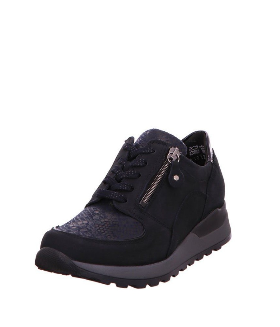 Waldlaufer Waldlaufer Versatile Navy Leather Trainers Hot