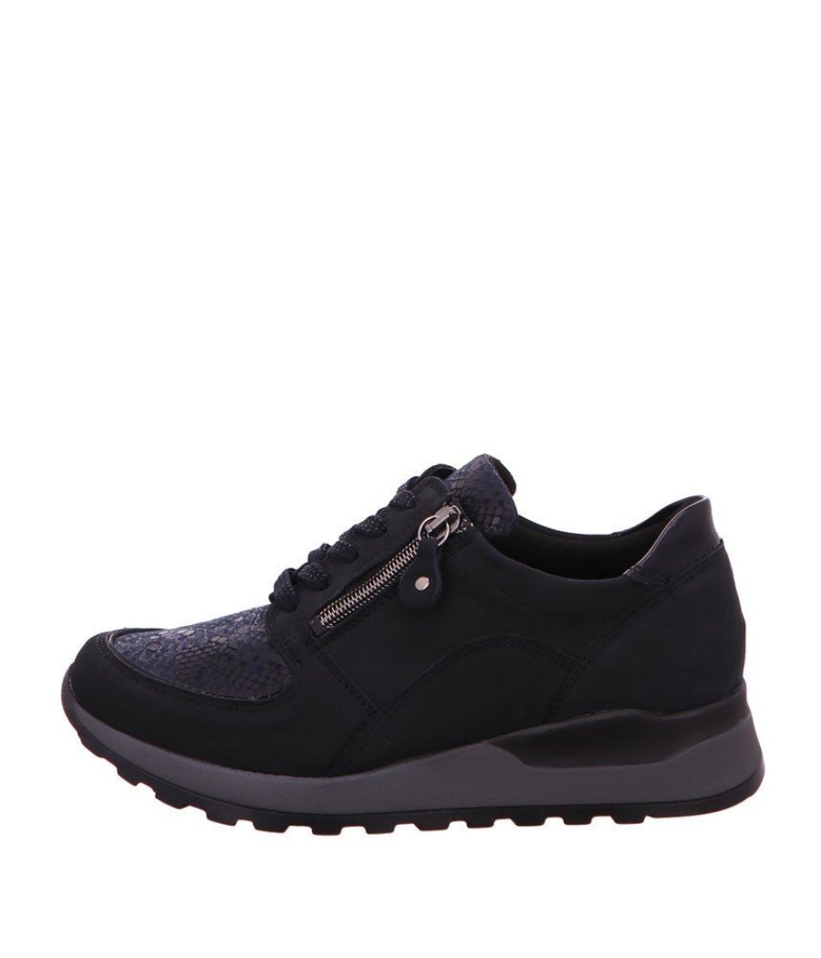 Waldlaufer Waldlaufer Versatile Navy Leather Trainers Hot