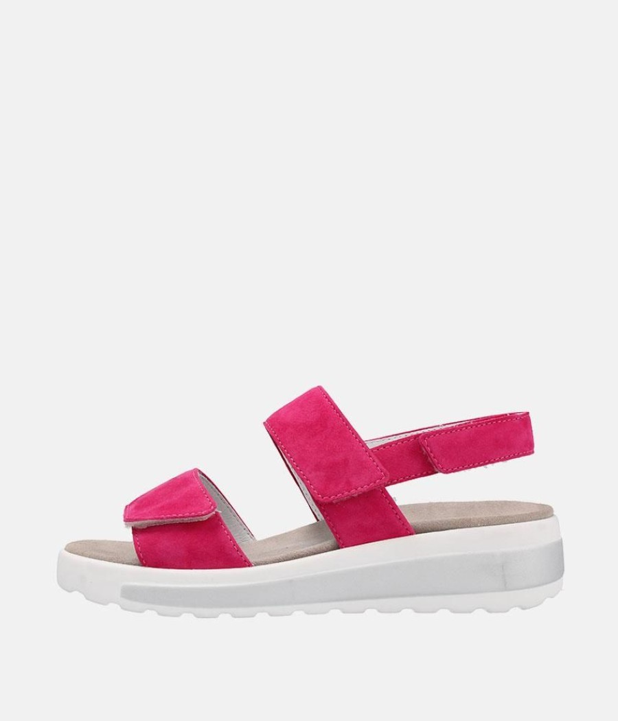 Semler Semler Fashionable Hot Pink Suede Wedge Sandals Best