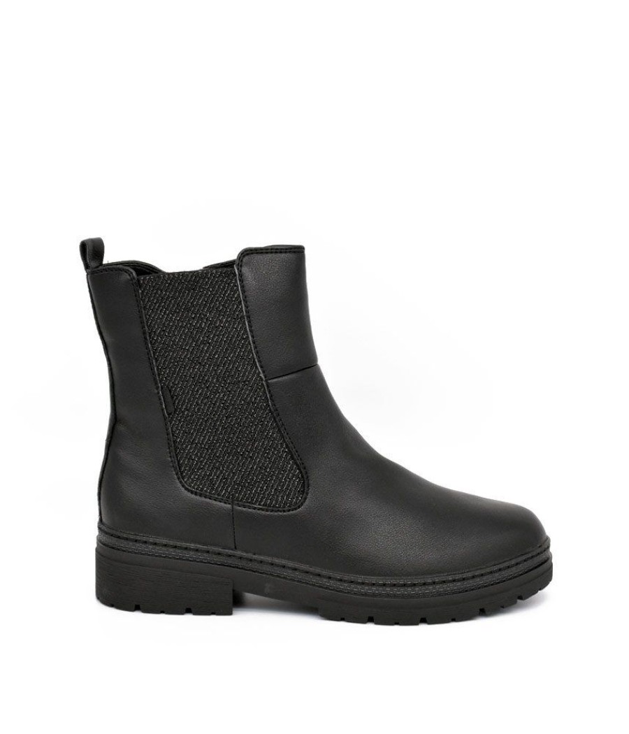 Jana Jana Fashionable Wide Fit Black Ankle Boots Online