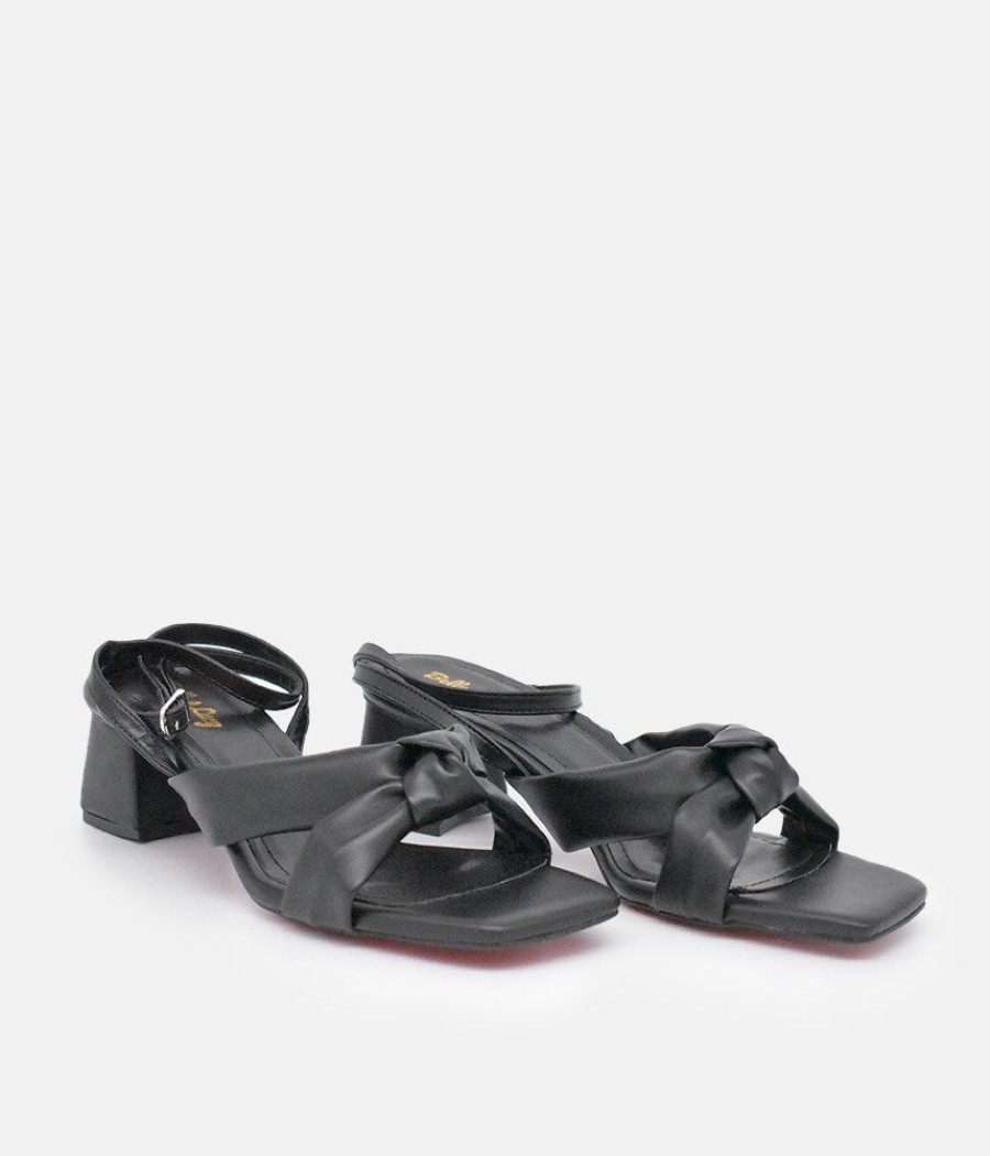 Belle & Lucy Belle & Lucy Dressy Black Block Heels Sandals Online