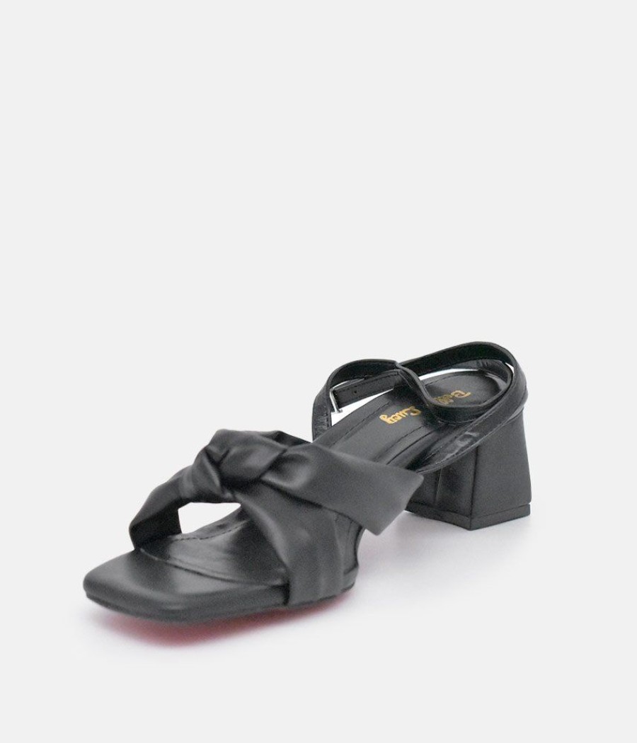 Belle & Lucy Belle & Lucy Dressy Black Block Heels Sandals Online