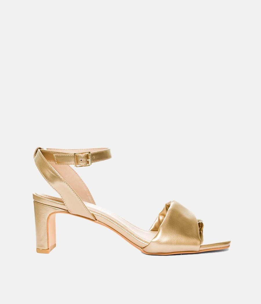 Andres Machado Versatile Gold Occasion Leather Sandals Online