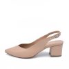 Belle & Lucy Stylish Beige Slingback Block Heels Hot