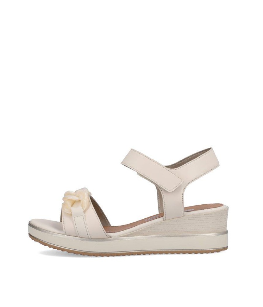 Remonte Remonte Dressy Cream Wedge Sandal Best