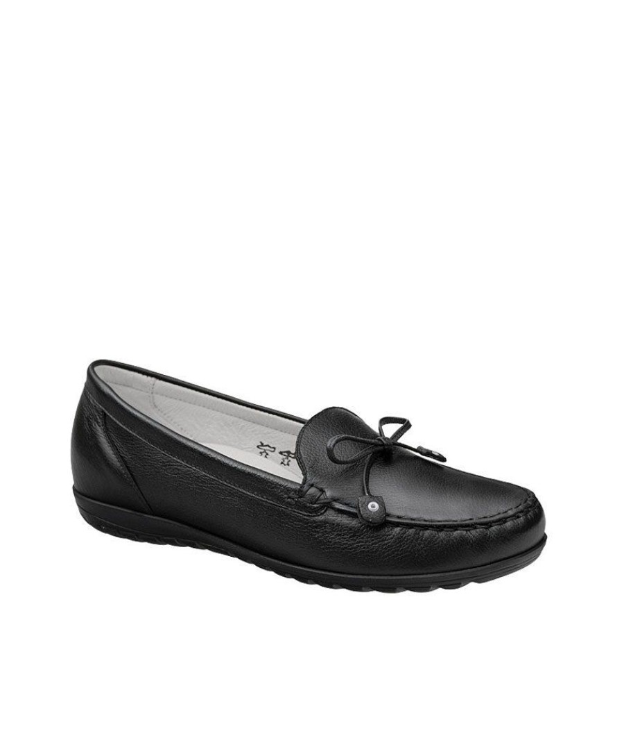 Waldlaufer Waldlaufer Classic Black Loafer With Bow Detail Clearance