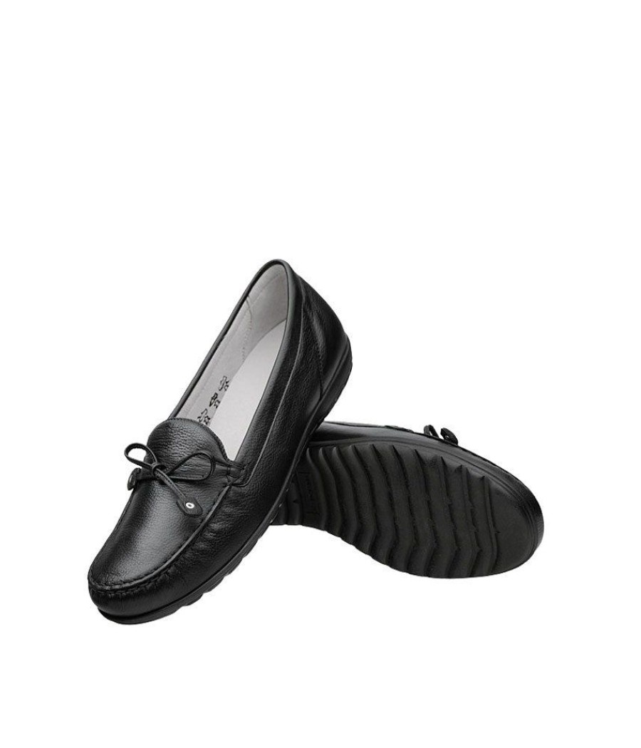 Waldlaufer Waldlaufer Classic Black Loafer With Bow Detail Clearance