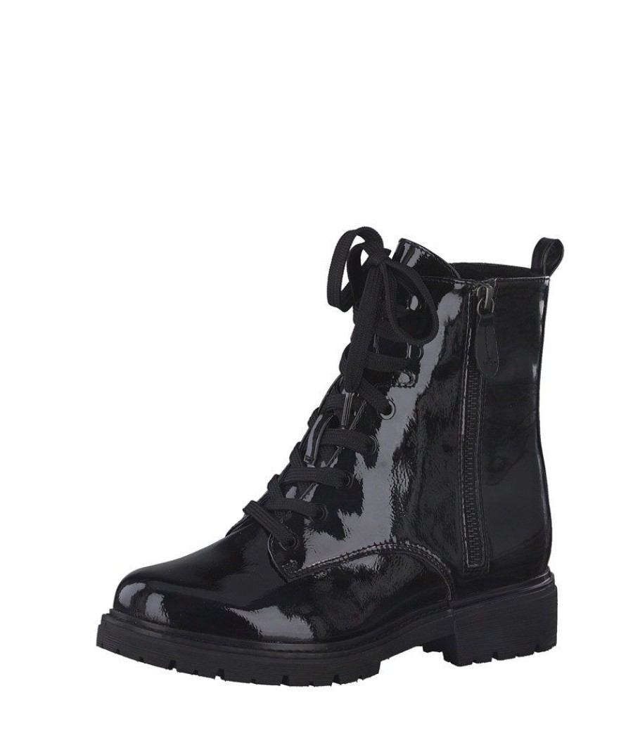 Jana Jana Gorgeous Black Patent Ankle Boots Best