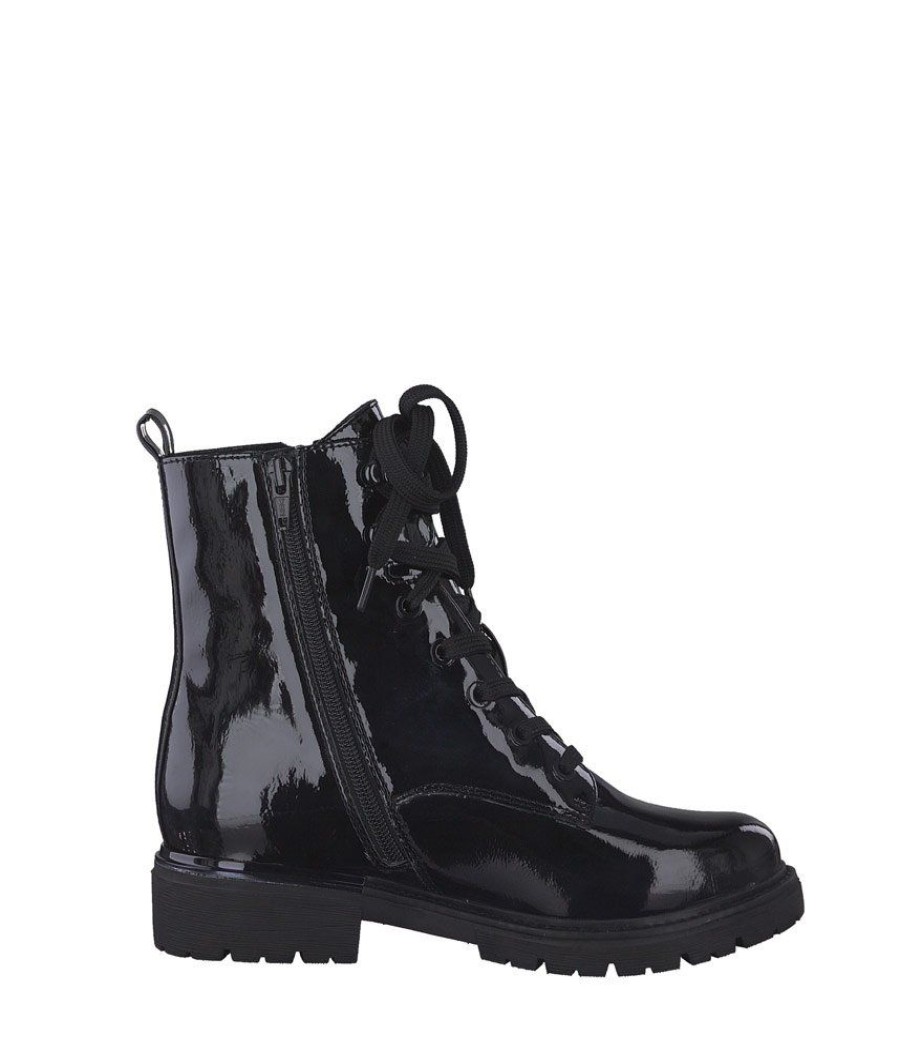 Jana Jana Gorgeous Black Patent Ankle Boots Best