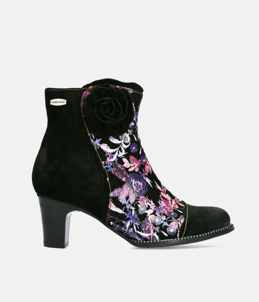 Laura Vita Laura Vita Stylish Black/Pink Multi Ankle Boots Wholesale