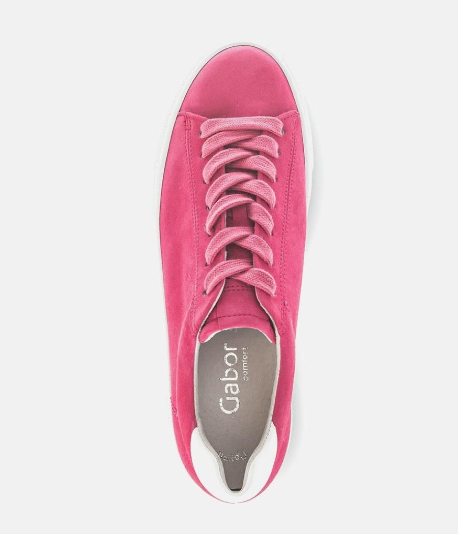 Gabor Gabor Trendy Pink Suede Platform Trainers Clearance