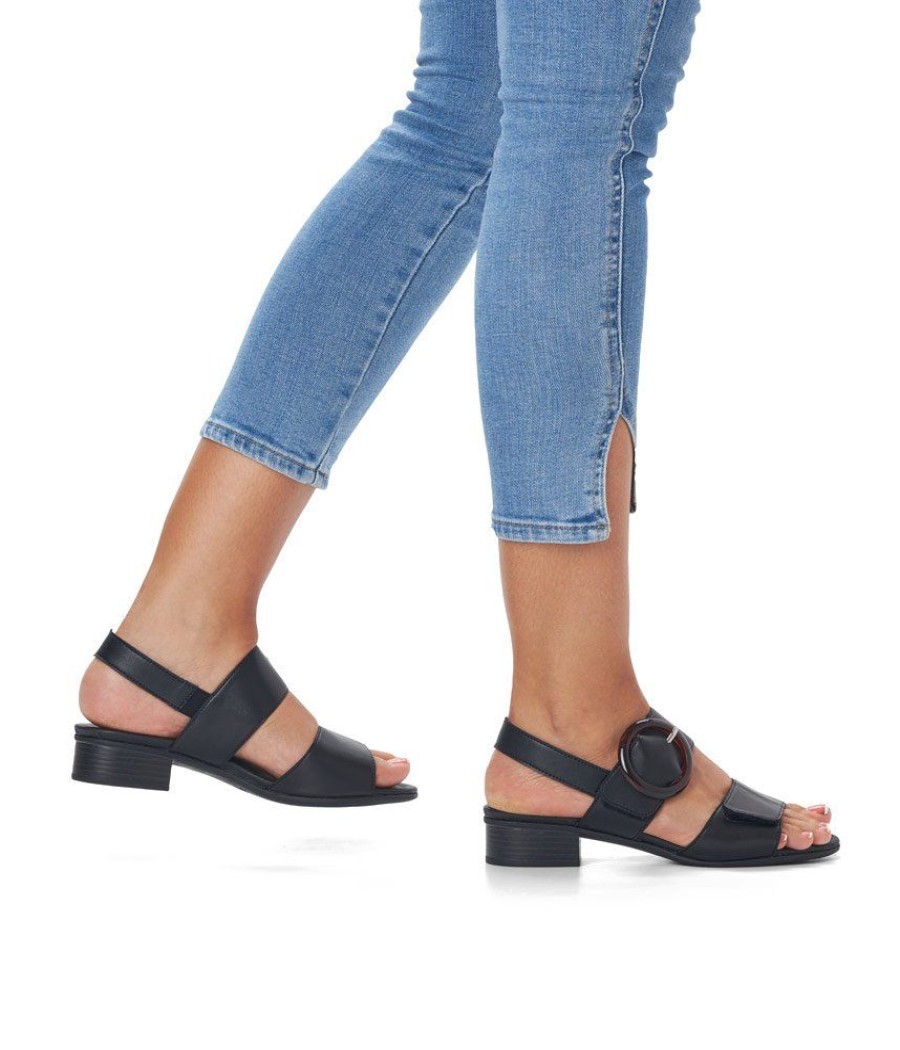 Remonte Remonte Classic Chic Black Sandals Online