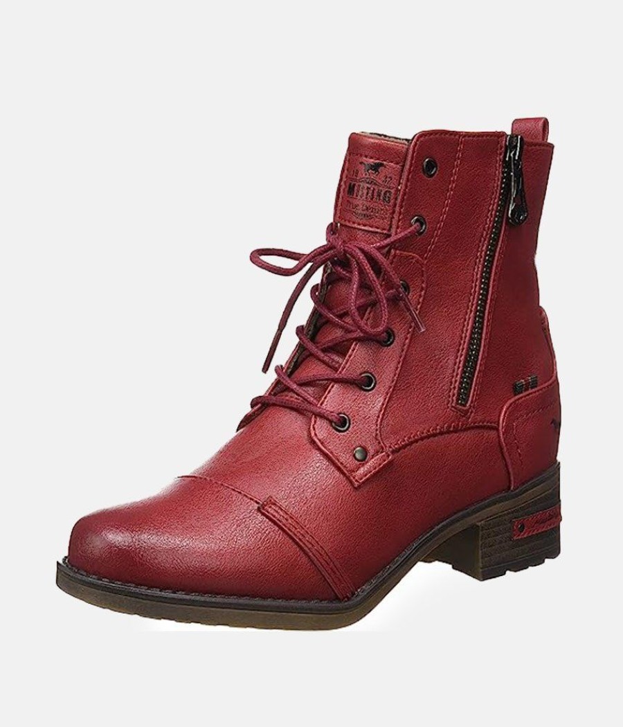 Mustang Mustang Classic Red Lace Up Ankle Boots Wholesale