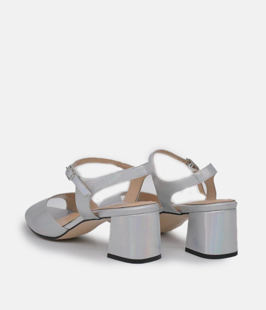 PieSanto Piesanto Stylish Silver Block Heels Hot