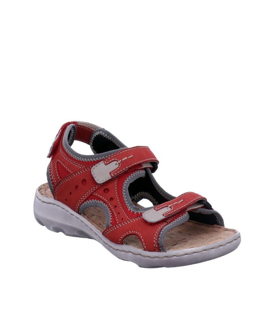 Josef Seibel Josef Seibel Red Leather Walking Sandal Online