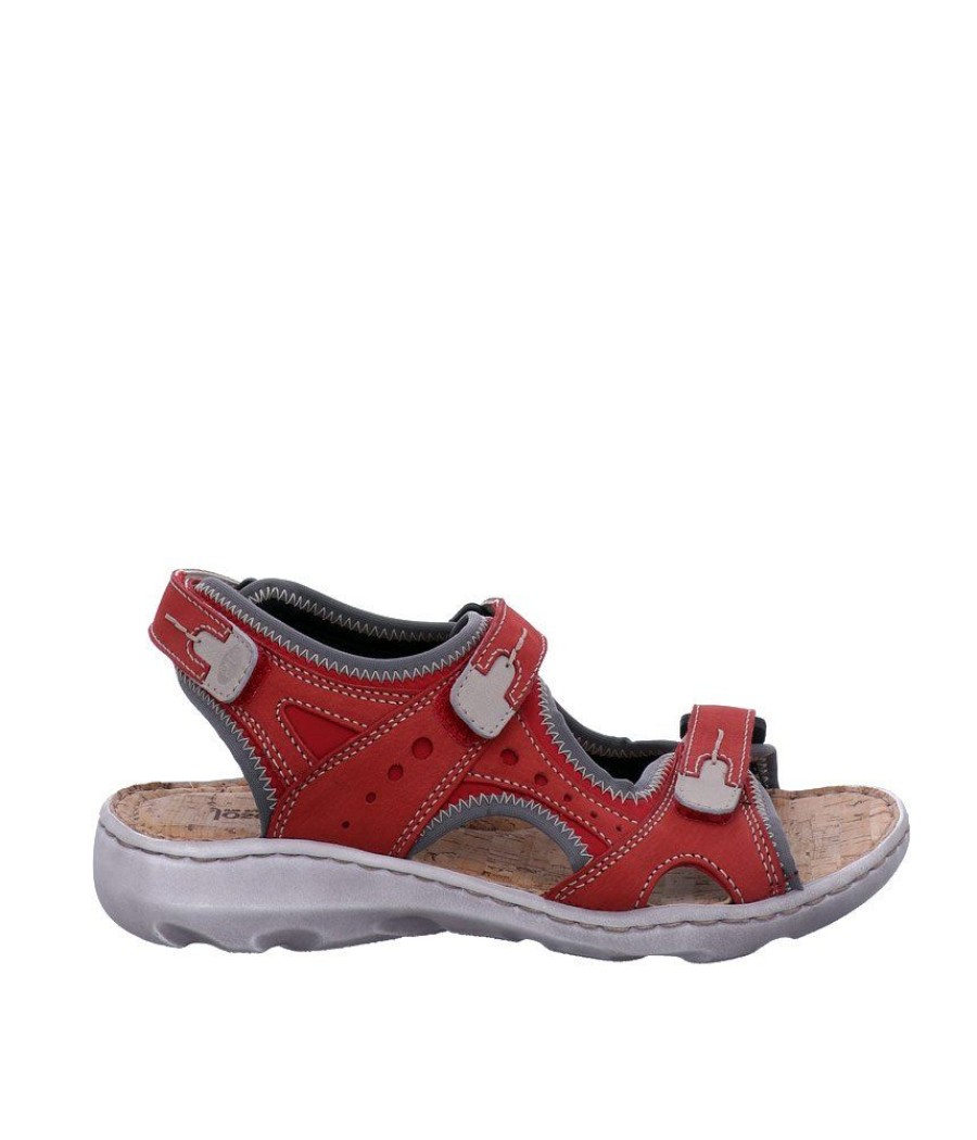 Josef Seibel Josef Seibel Red Leather Walking Sandal Online