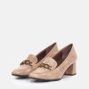 Brenda Zaro Brenda Zaro Chic Beige Block Heel Loafer Wholesale