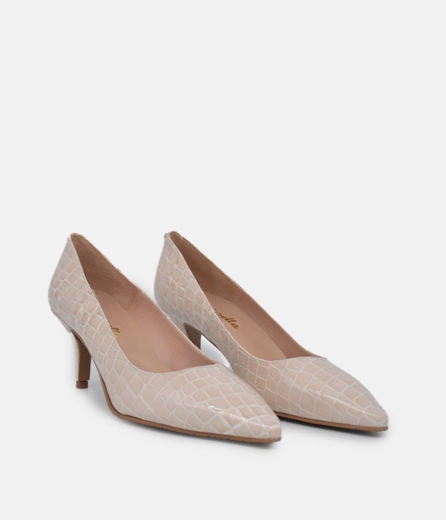 Cinderella Shoes Cinderella Shoes Fabulous Beige Leather Stiletto Heel Clearance