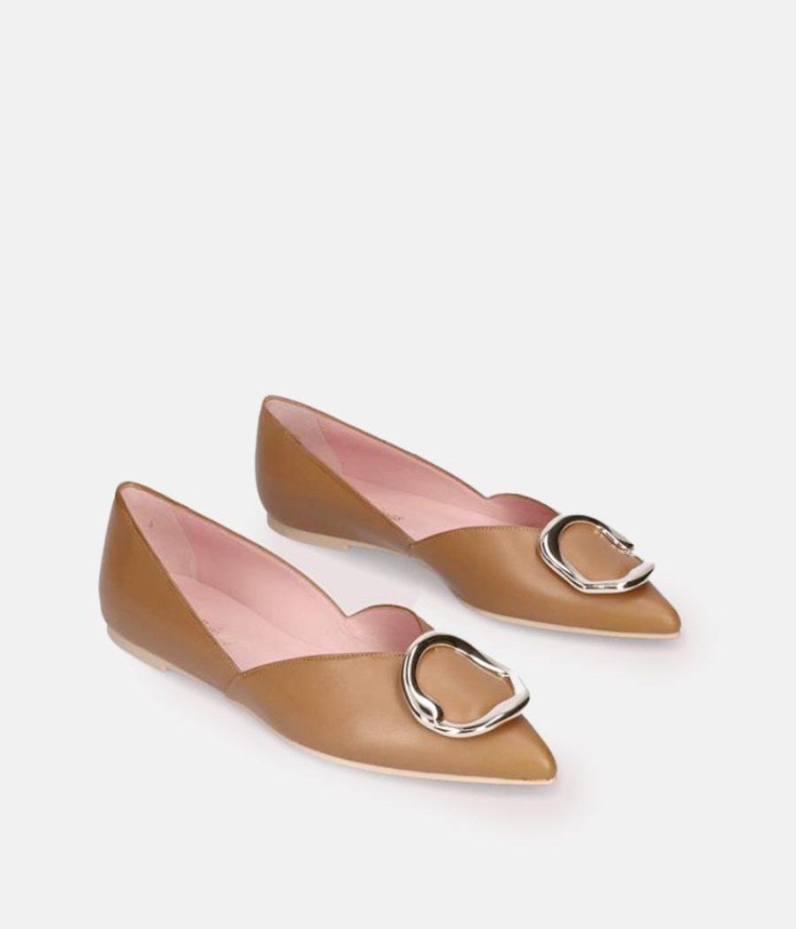 Pretty Ballerina Pretty Ballerina Chic Brown Pointy Toe New