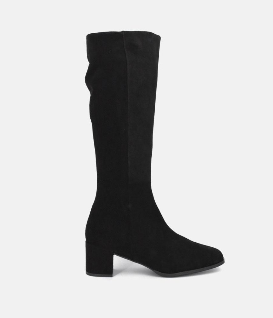 Cinderella Shoes Cinderella Shoes Gorgeous Black Suede Long Boots Clearance