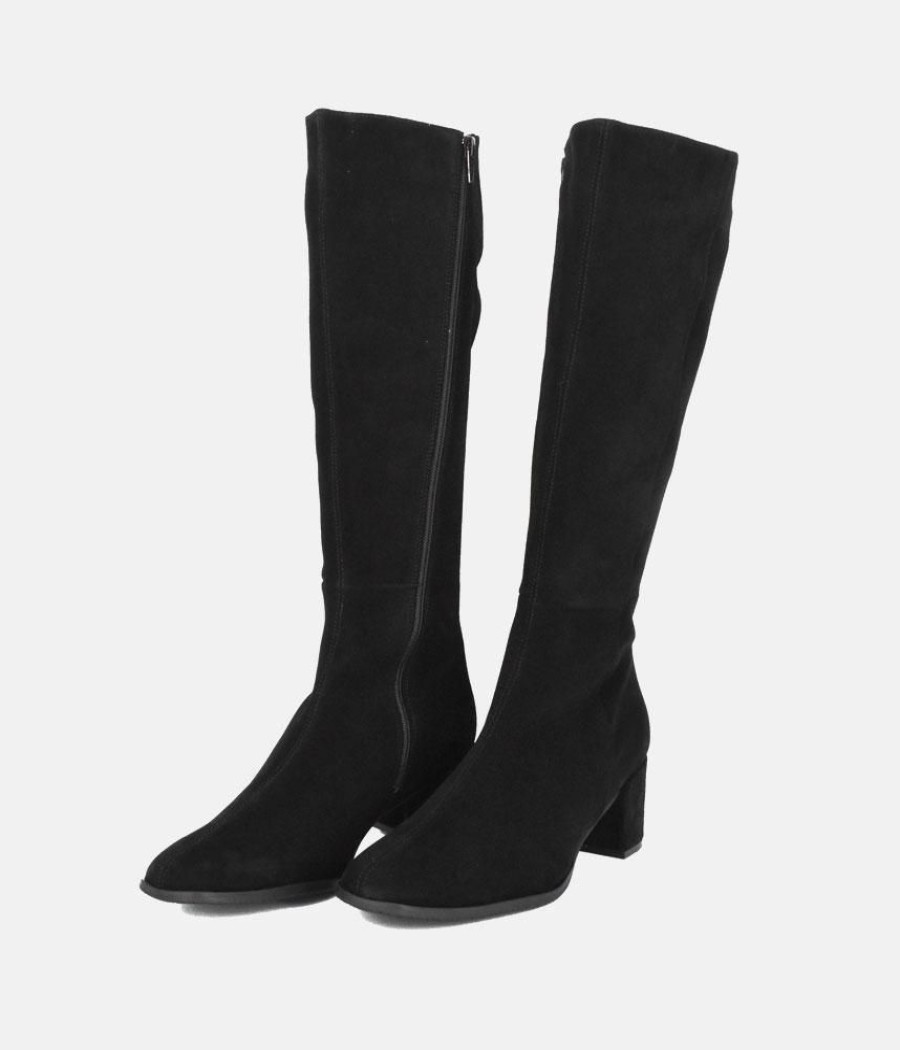 Cinderella Shoes Cinderella Shoes Gorgeous Black Suede Long Boots Clearance