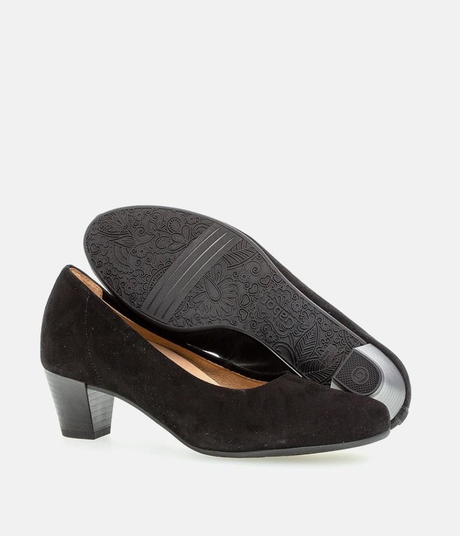 Gabor Gabor Dressy Black Suede Wide Fit Heels Best