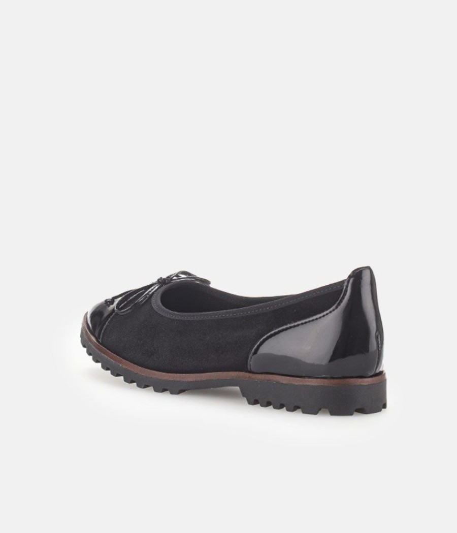 Gabor Gabor Stylish Black Patent/Suede Ballerinas Online