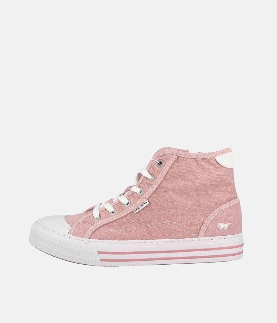 Mustang Mustang Pretty Rose Pink Hi-Top Trainers Wholesale