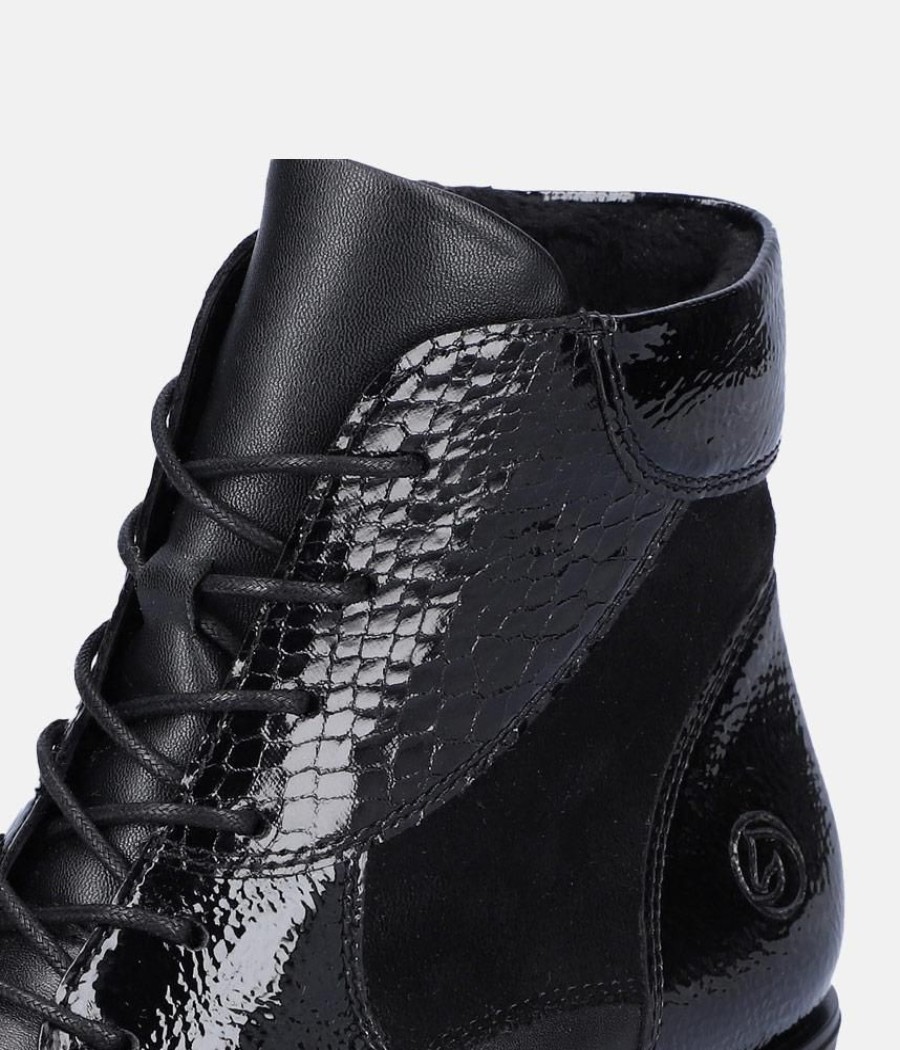 Remonte Remonte Stylish Black Lace Up Ankle Boots Wholesale