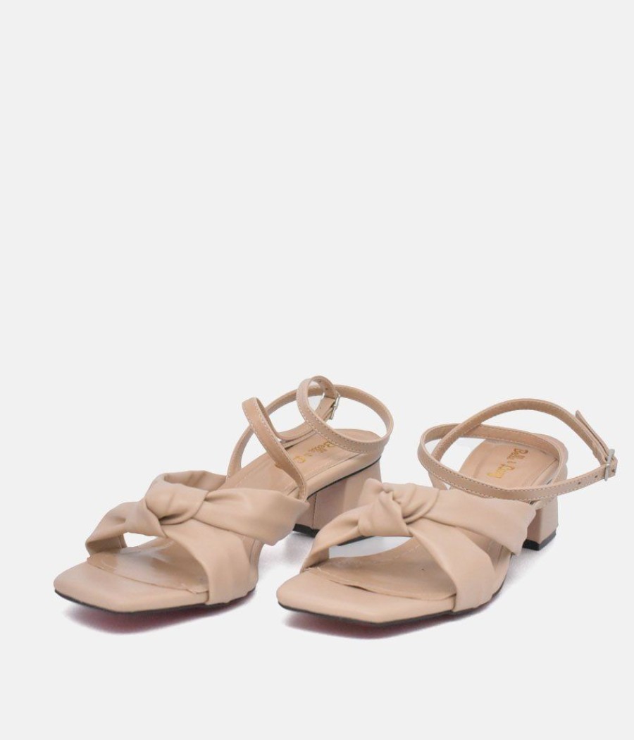 Belle & Lucy Belle & Lucy Dressy Beige Block Heels Sandals Wholesale