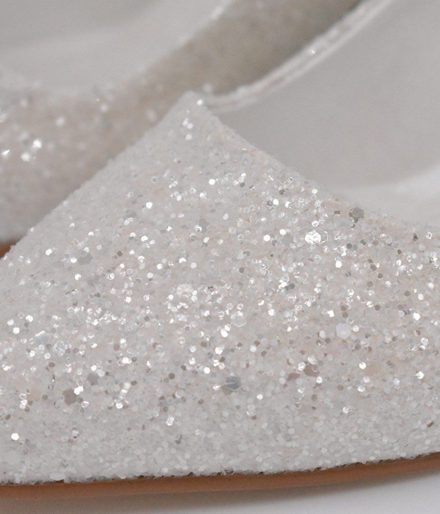 Belle & Lucy Belle & Lucy Stylish Silver Glitter Midi Heels Wholesale