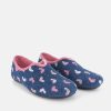 Berevere Pretty Navy & Pink Heart Slippers Clearance