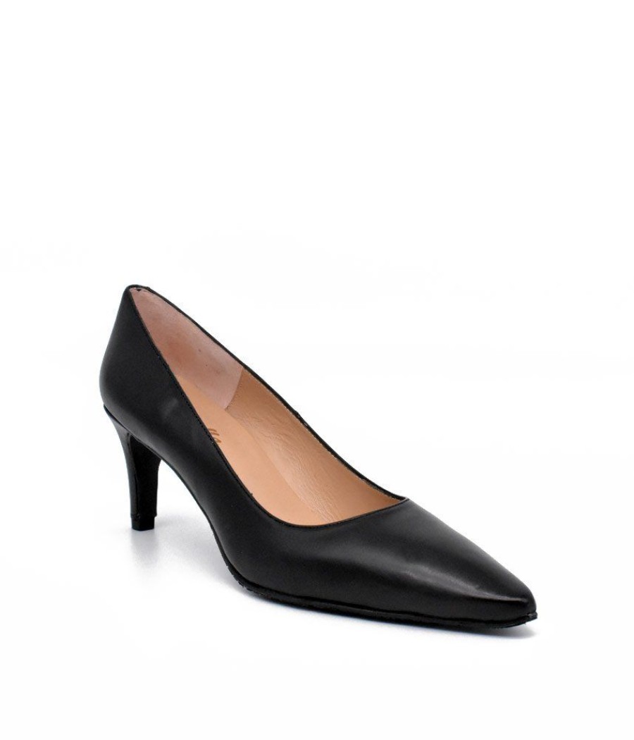 Cinderella Shoes Cinderella Shoes Classic Black Leather Stiletto Heel Clearance