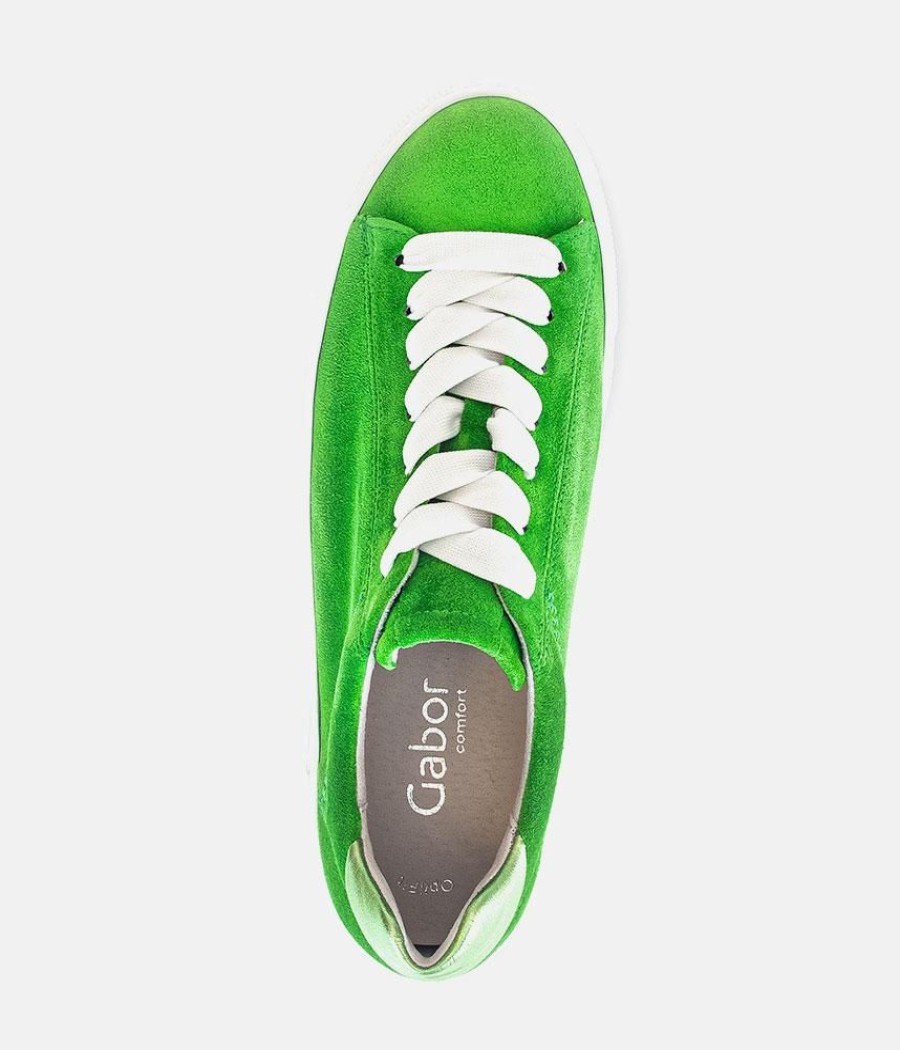 Gabor Gabor Trendy Green Suede Platform Trainers Online