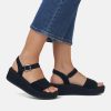 Remonte Remonte Simple Black Suede Platform Sandals Hot