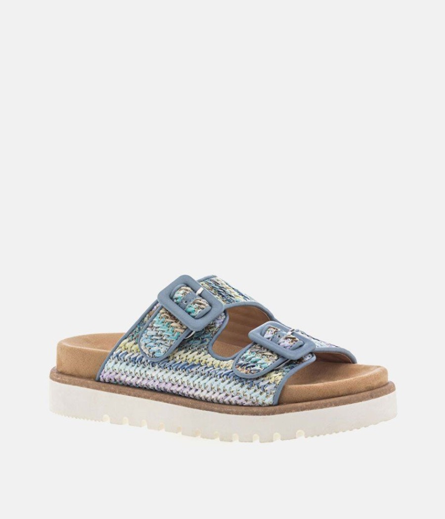 Mustang Mustang Pretty Blue Multi Twin Strap Sandals Clearance