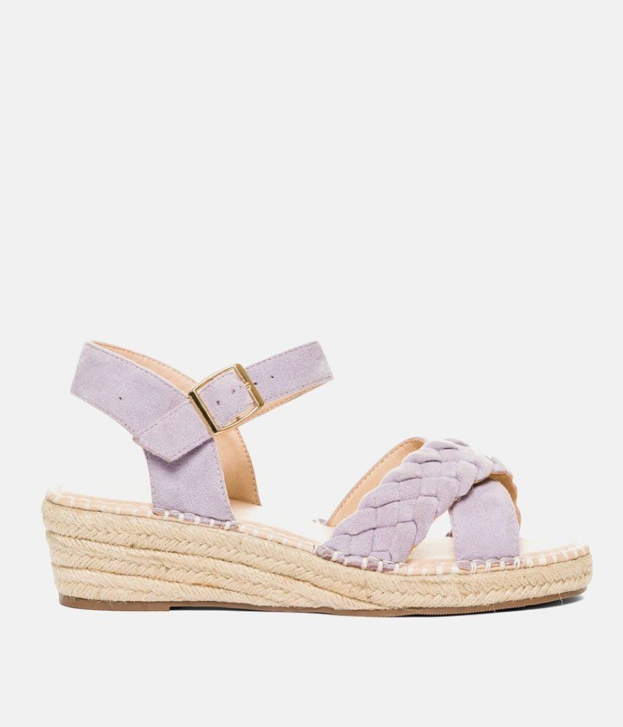 Andres Machado Stylish Malva Suedette Midi Wedges Online