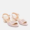 Andres Machado Pretty Lilac/Cream Block Heel Sandals Online