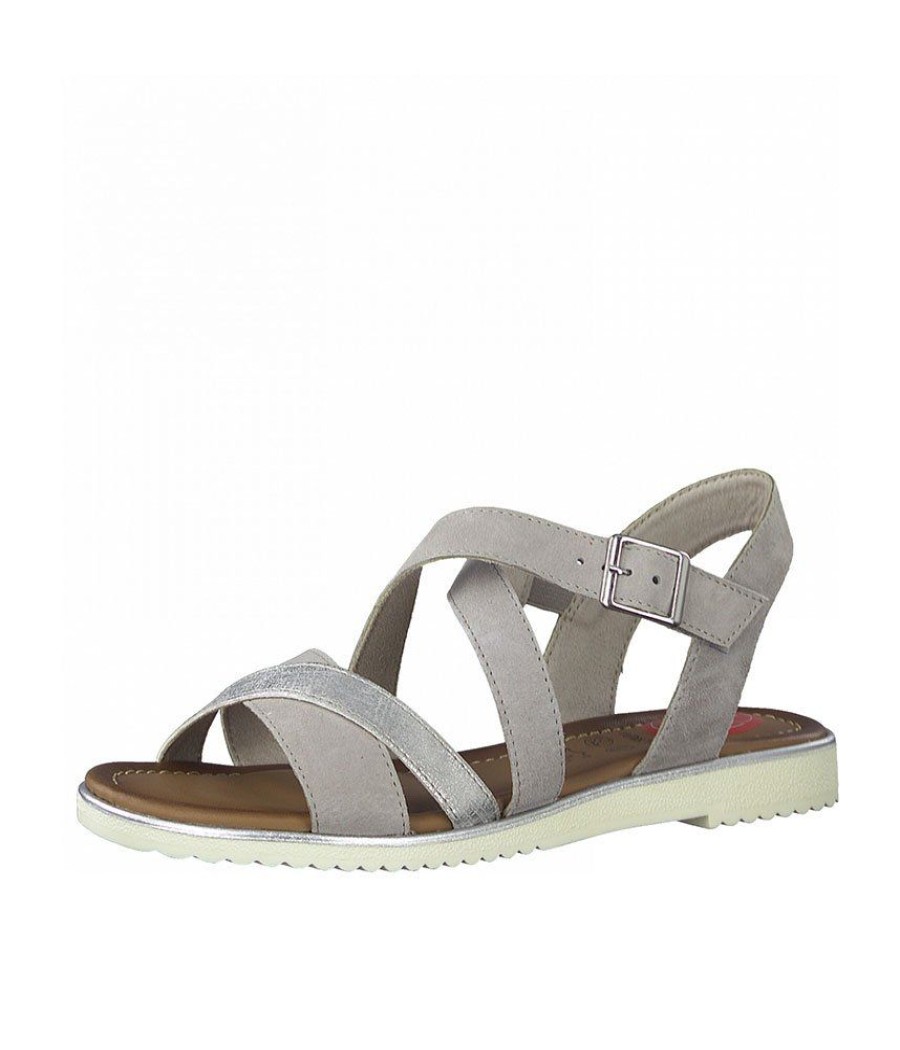 Jana Jana Strappy Grey Suede Sandals Best