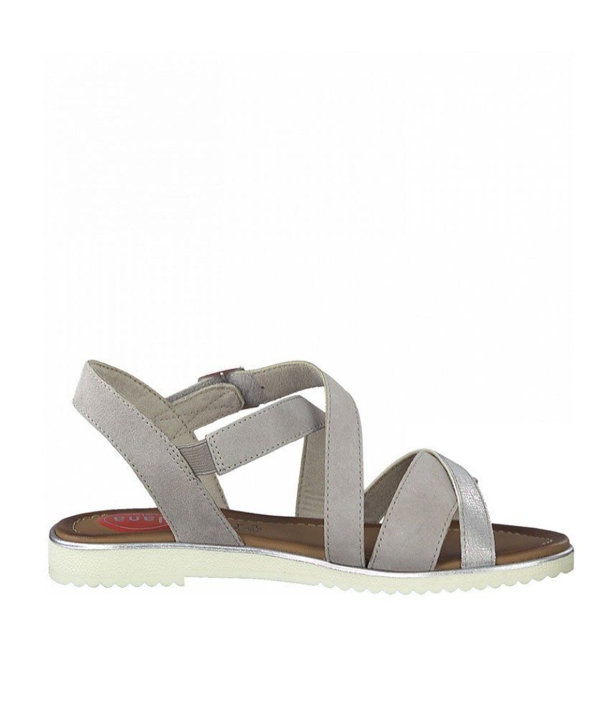 Jana Jana Strappy Grey Suede Sandals Best